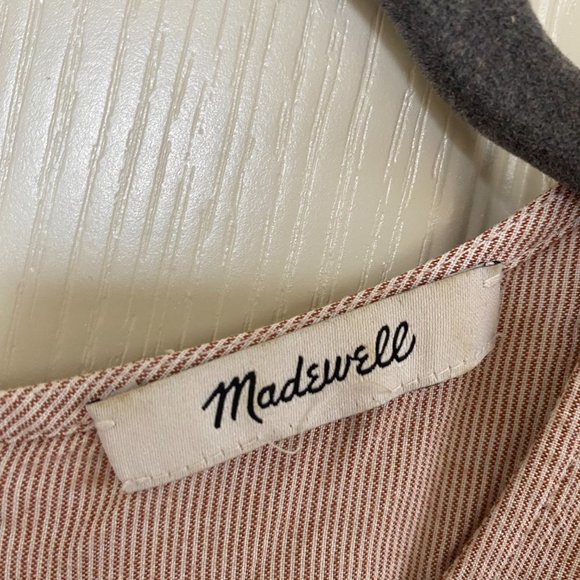 Madewell Short-Sleeve Tie-Front Shirt With Button Back Blouse in Red Rust - Picture 5 of 5